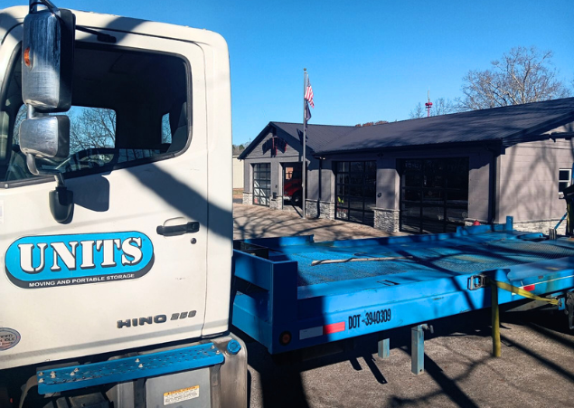 UNITS of Asheville portable storage delivery truck for long-distance moving.