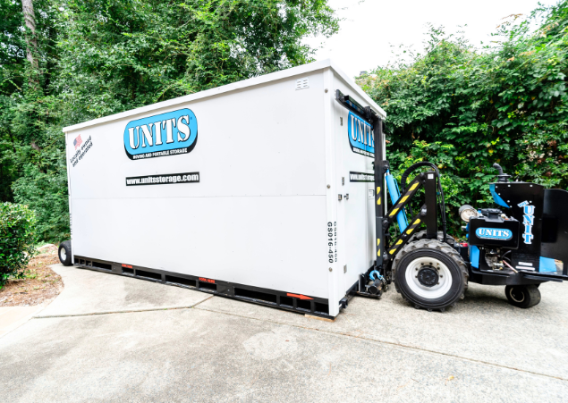 UNITS of Asheville portable storage container and robo-unit for long-distance moving.