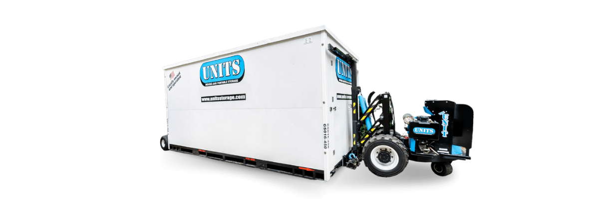 UNITS portable storage container delivered by ROBO-UNIT versus Self-Storage