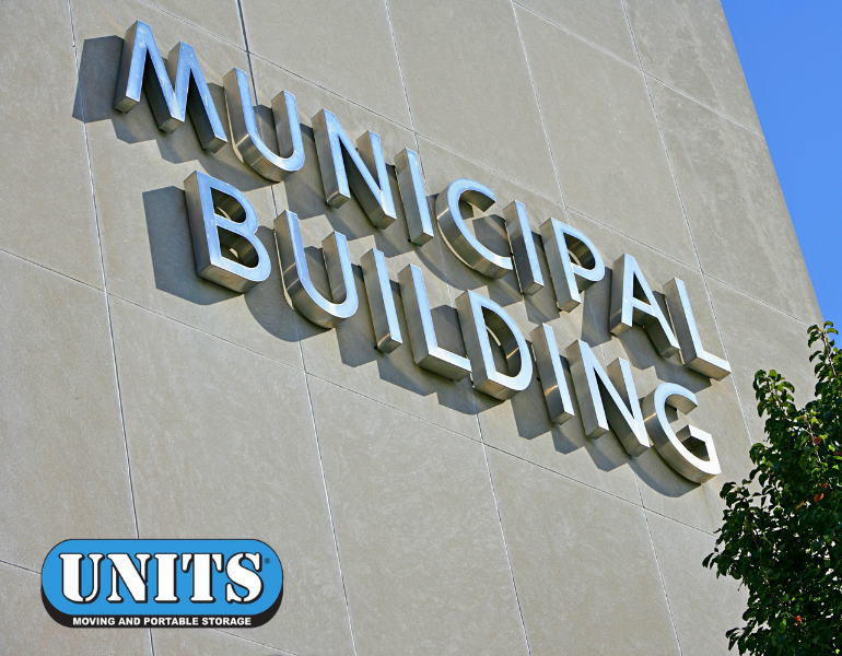 pic of municipal building and units logo