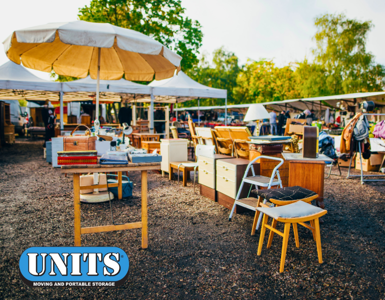 a pic of a flea market and units logo