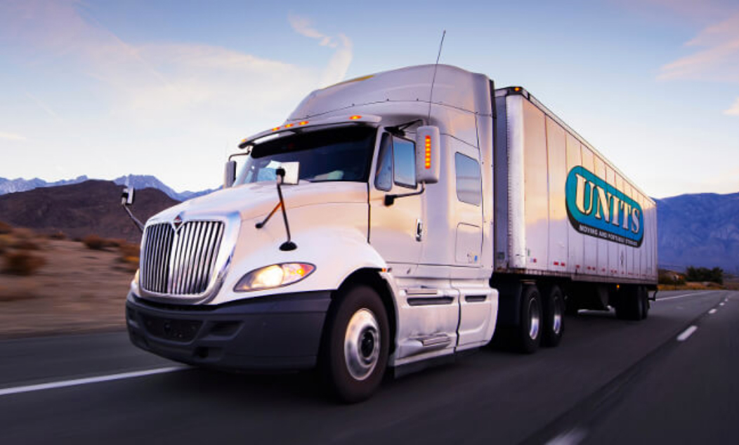 Units Of Atlantic City truck driving on the road.