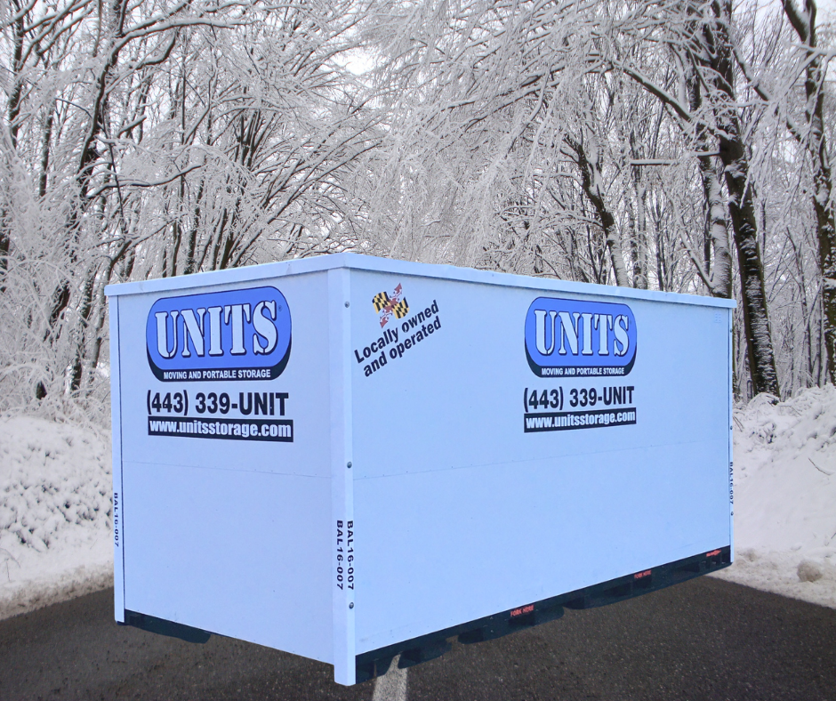 UNITS Portable Storage Container winter in Baltimore Maryland
