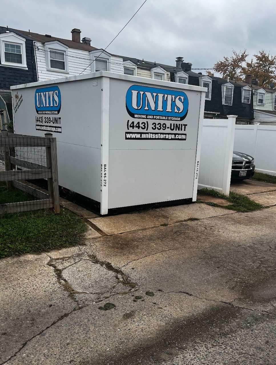 UNITS Portable Storage Container in driveway in Baltimore Maryland