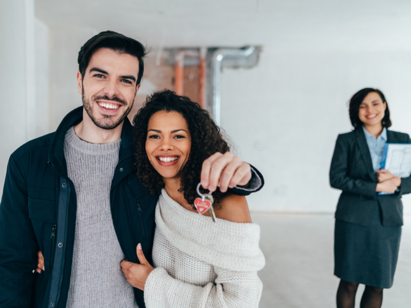 couple buying a house