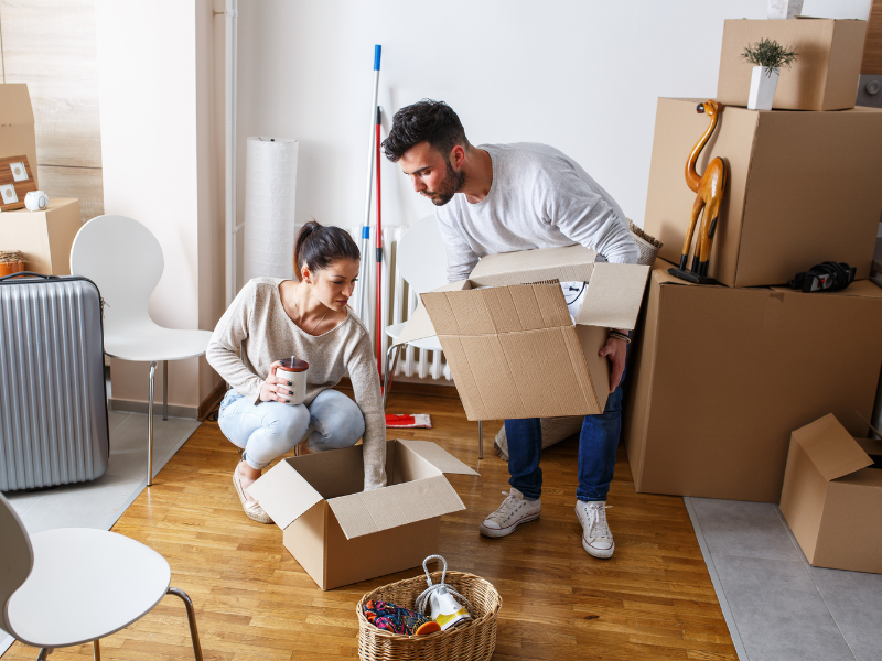 couple in the middle of their fall move