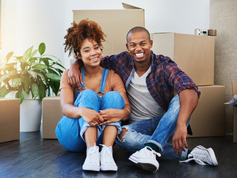 couple in the middle of a summer move