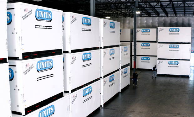 UNITS Moving and Portable Storage of Cincinnati containers in a warehouse.