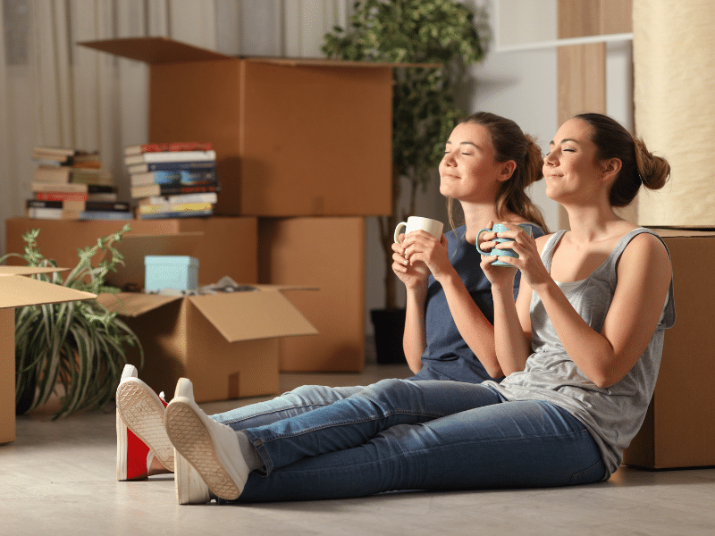 girl at peace after managing her difficult roommate