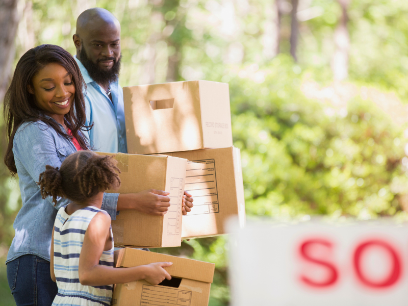 Family starting to move in the spring right before summer