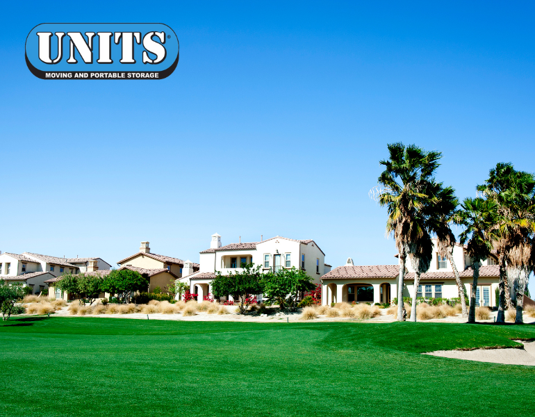 a pic of a golf course and units logo