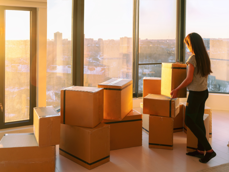 woman Moving From an Apartment to a House