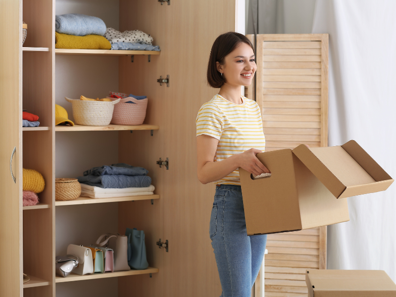 woman Organizing New Home