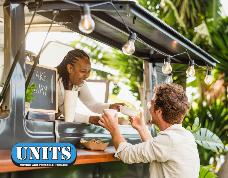 a pic of a food truck and units logo