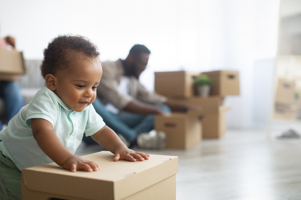 father Moving With a Baby