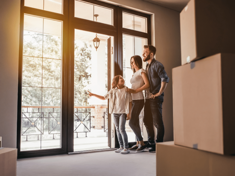 family moving into a new home
