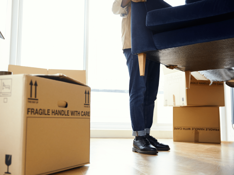 Moving a chair for storage in Huntsville Alabama