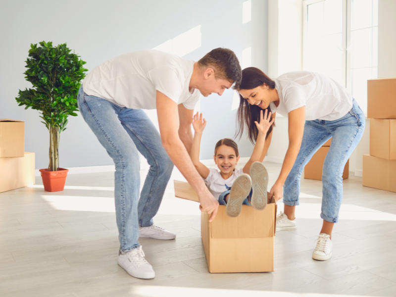 family in the middle of a Summer Move