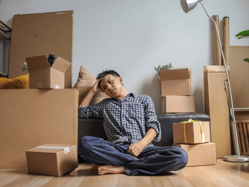 person trying to manage moving stress after 2026 move