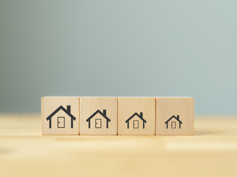 blocks of houses showing Downsizing to a Smaller Home