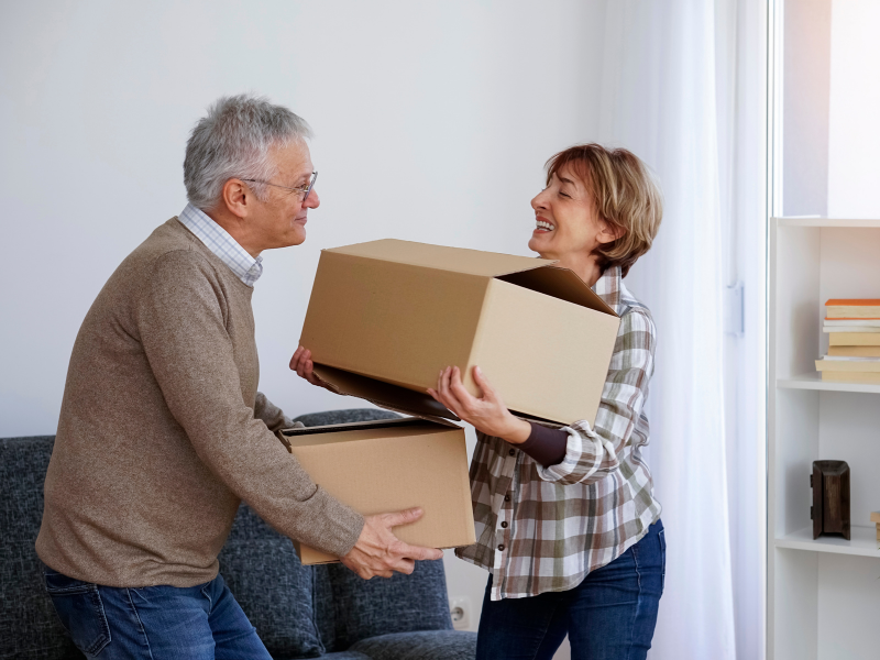 older couple Downsizing to a Smaller Home