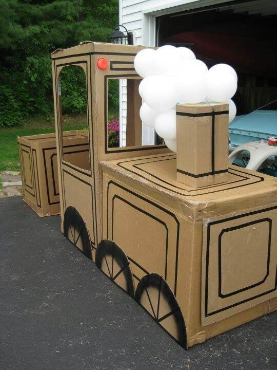 make a train out of boxes