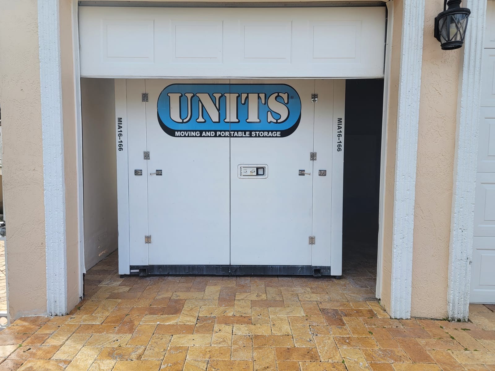 UNITS Moving and Portable Storage of Miami container in a garage.