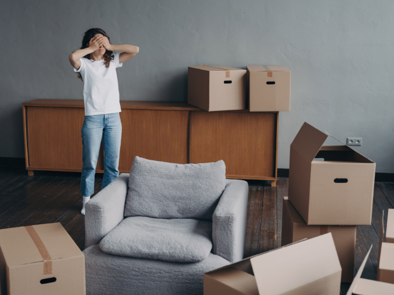 woman experiencing Moving Stress