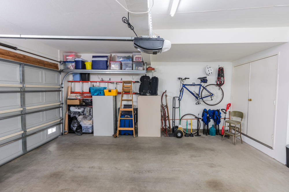 Organized and clean garage.