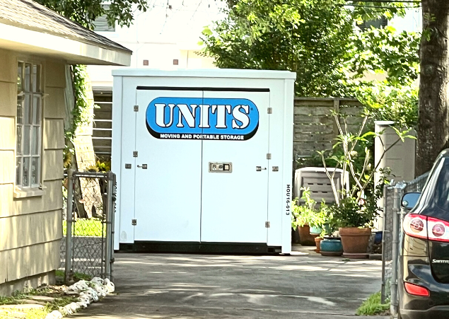 Units of North Houston container sitting in driveway