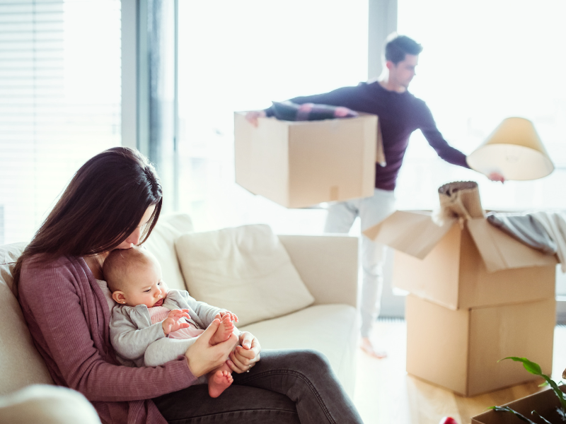 couple Moving With a Newborn