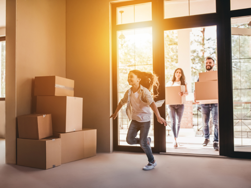 family in the middle of their Fall Move