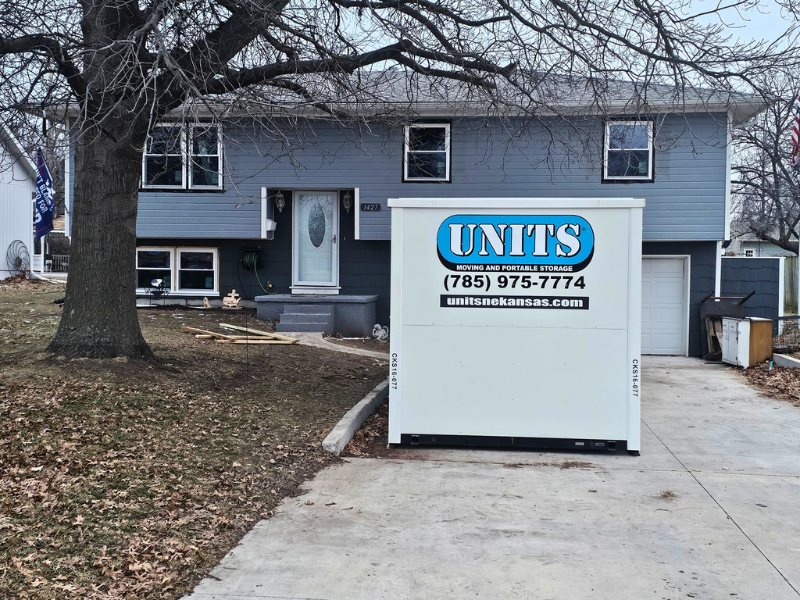 UNITS NE Kansas portable storage container in driveway