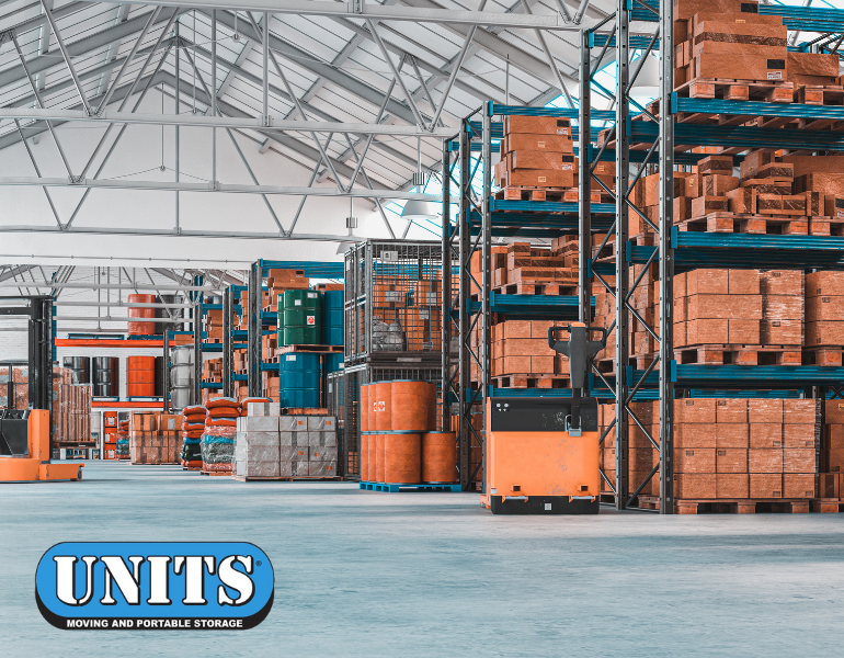 warehouse with UNITS logo