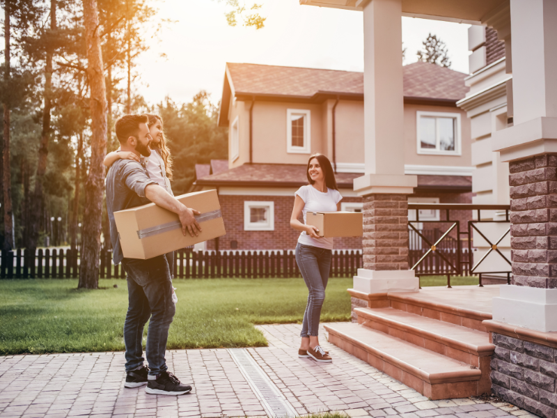 family moving into new home