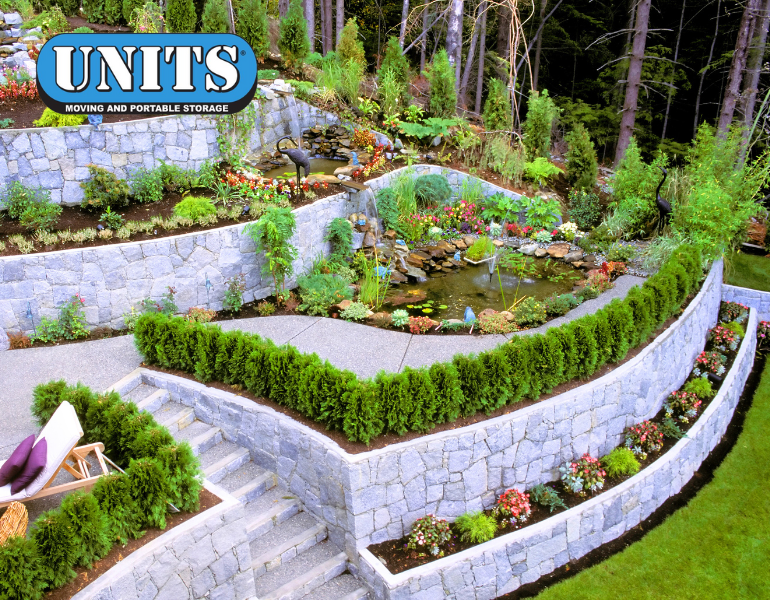 a pic of landscaping with UNITS logo