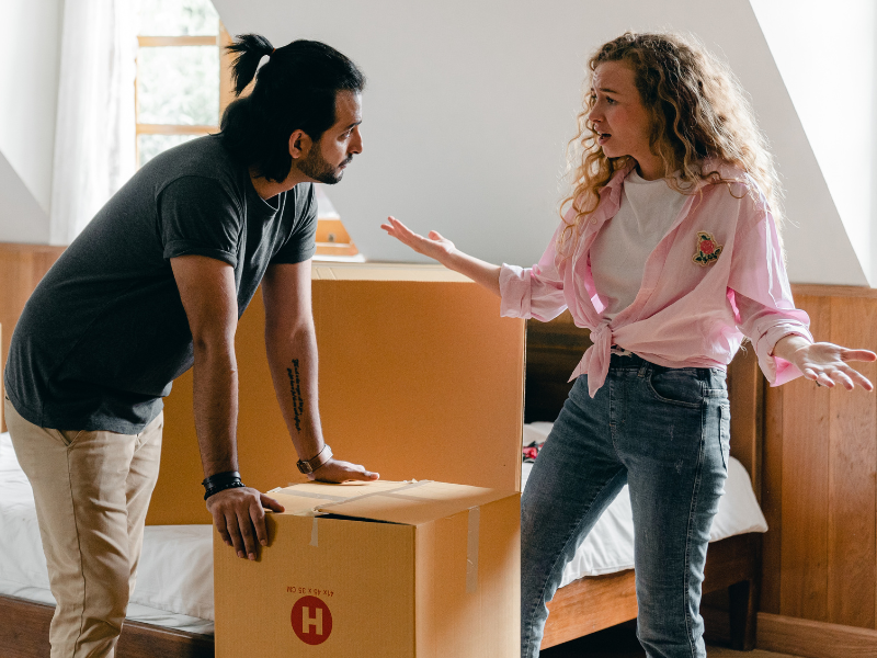 couple dealing with moving mistakes