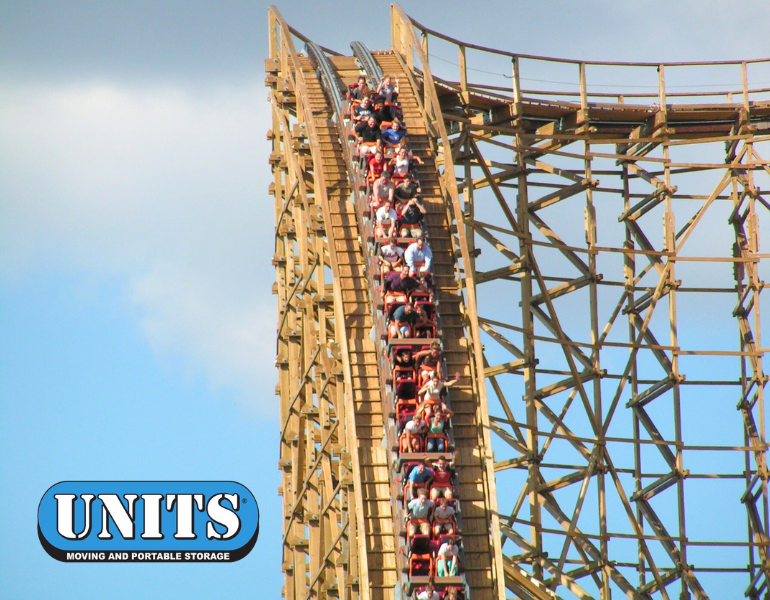 a pic of roller coaster and units logo