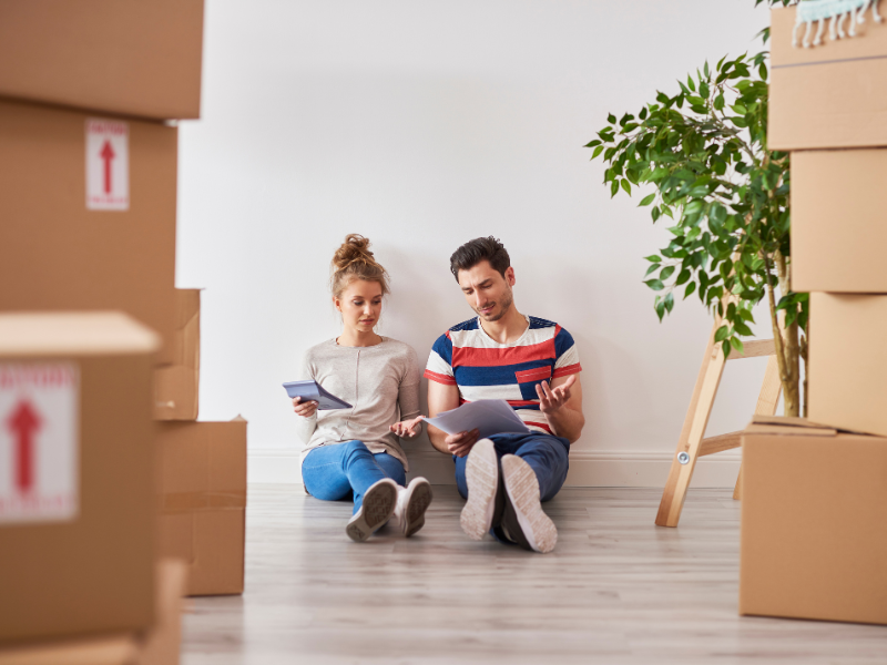 couple going over their Moving Budget