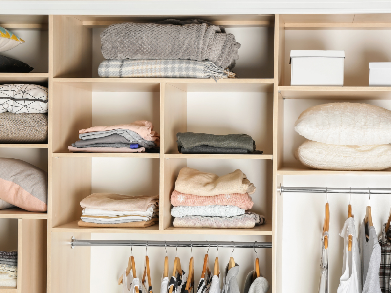 a closet displaying Home Organization