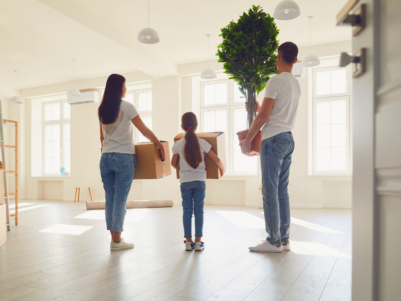 Family in the middle of their Spring Move