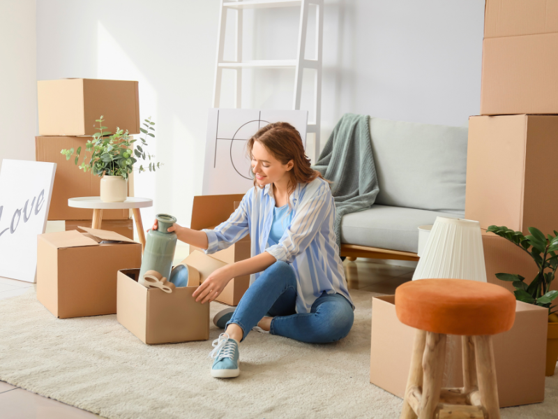 woman downsizing her home