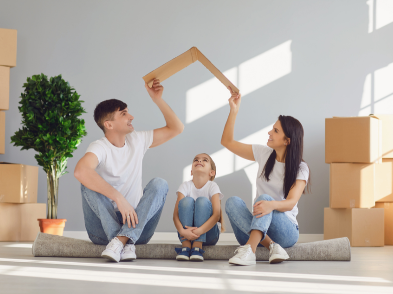 family in the middle of their summer move