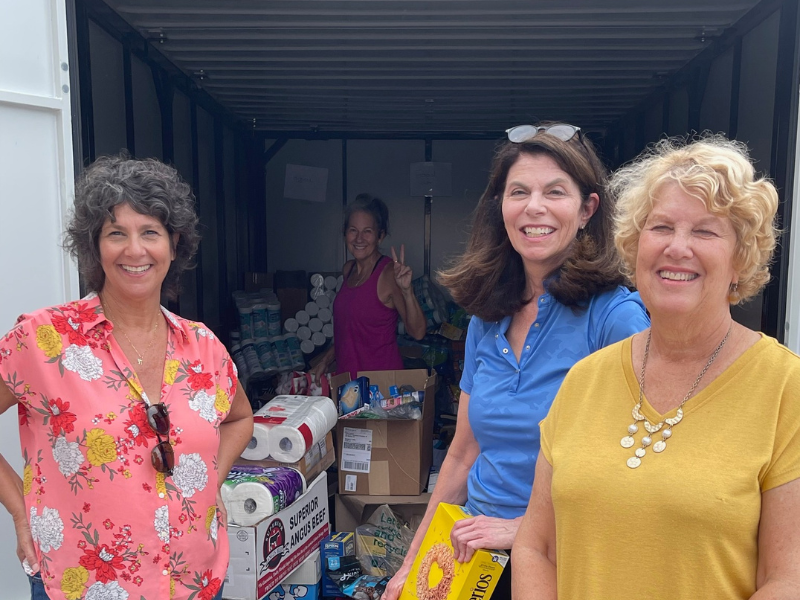 people in the community Using Portable Storage Containers for donations After a Hurricane